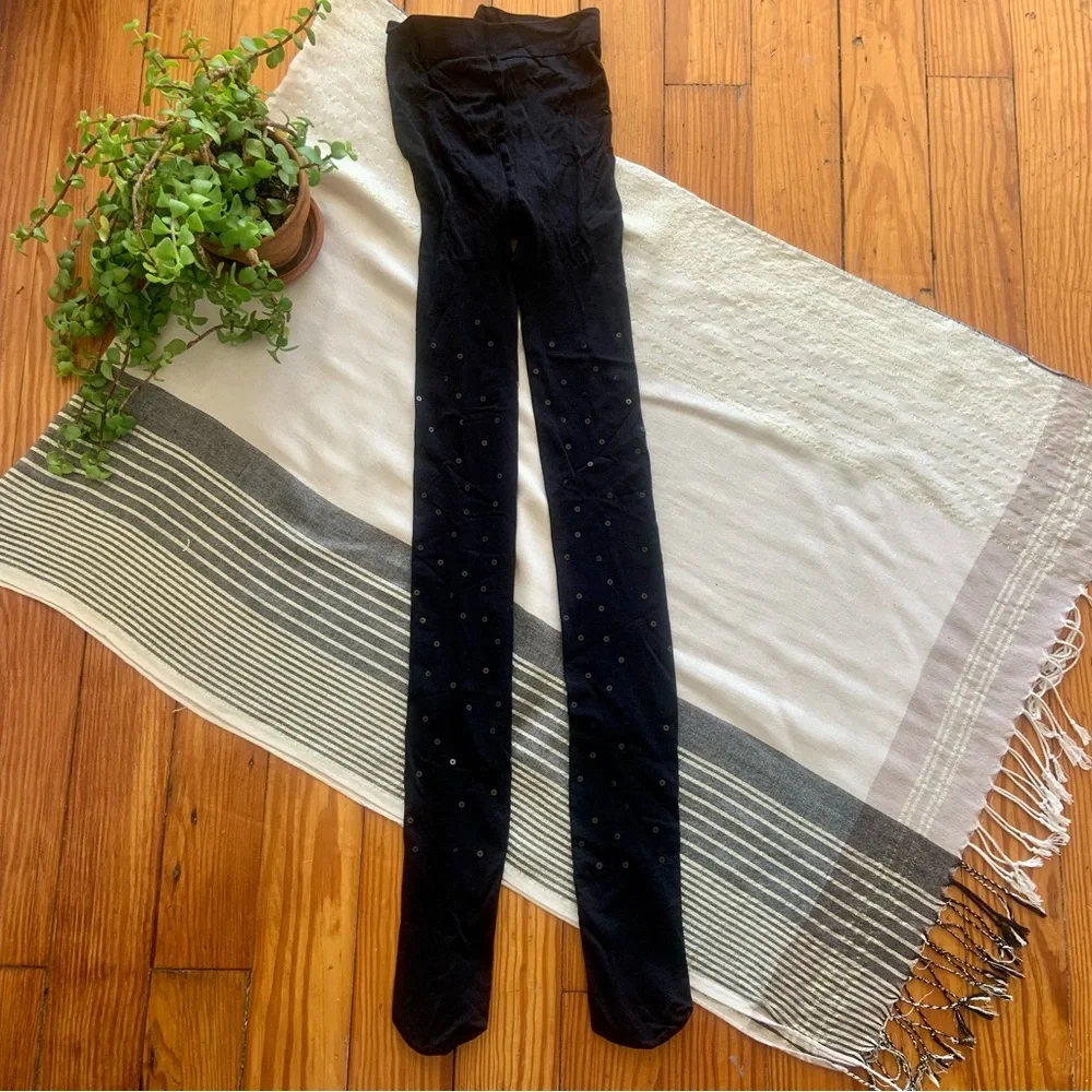 NWOT Sequin Sparkle Opaque Black Tights